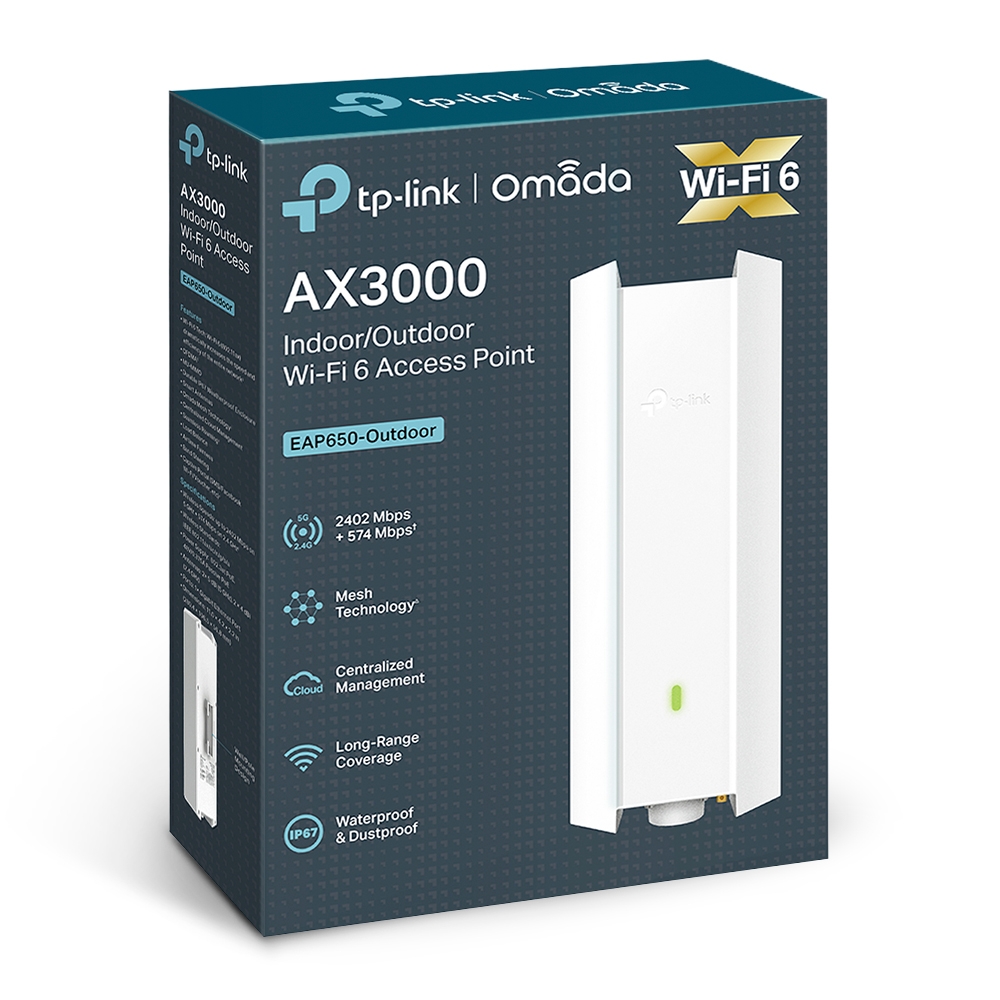 Tp-link EAP650-Outdoor AX3000 Indoor/Outdoor WiFi 6 Access Point