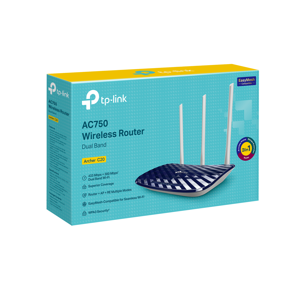 TP-Link  Archer C20 | AC750 Wireless Dual Band Router 