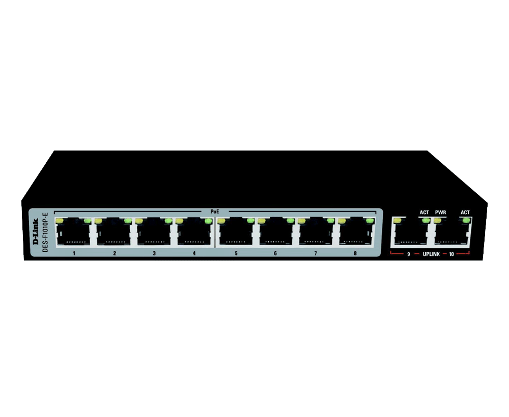 D-Link- DES-F1010P-E 10-Port 250m Long Range PoE Switch